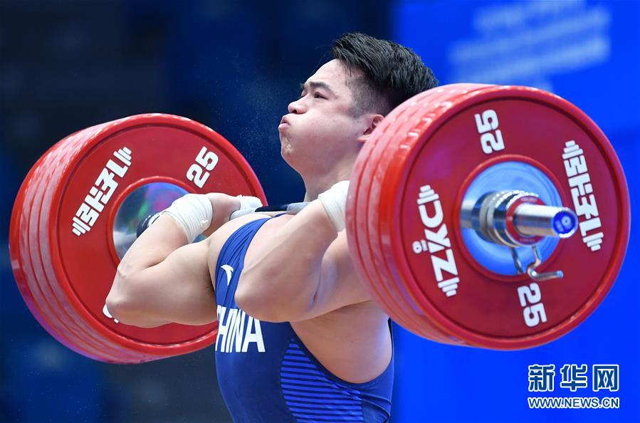 (體育)(1)舉重——世界杯:田濤獲男子96公斤級挺舉和總成績冠軍